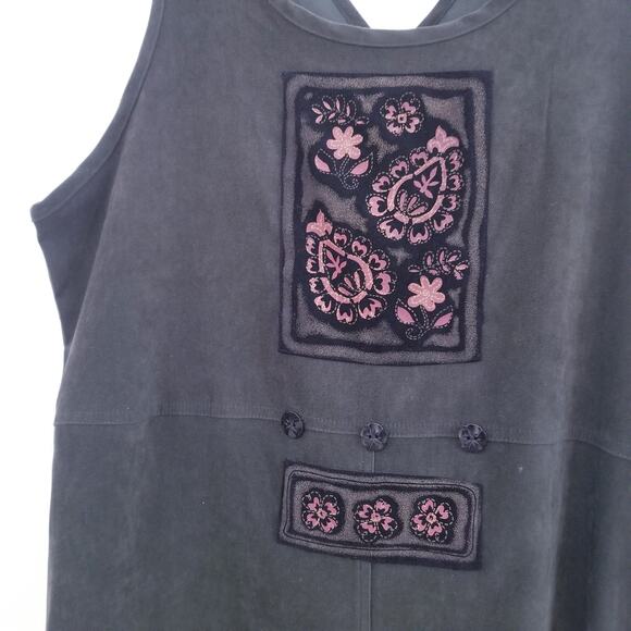 Vintage 90's Y2K Amanda Smith Suede Long Jumper Dress with side slits - Picture 2 of 13